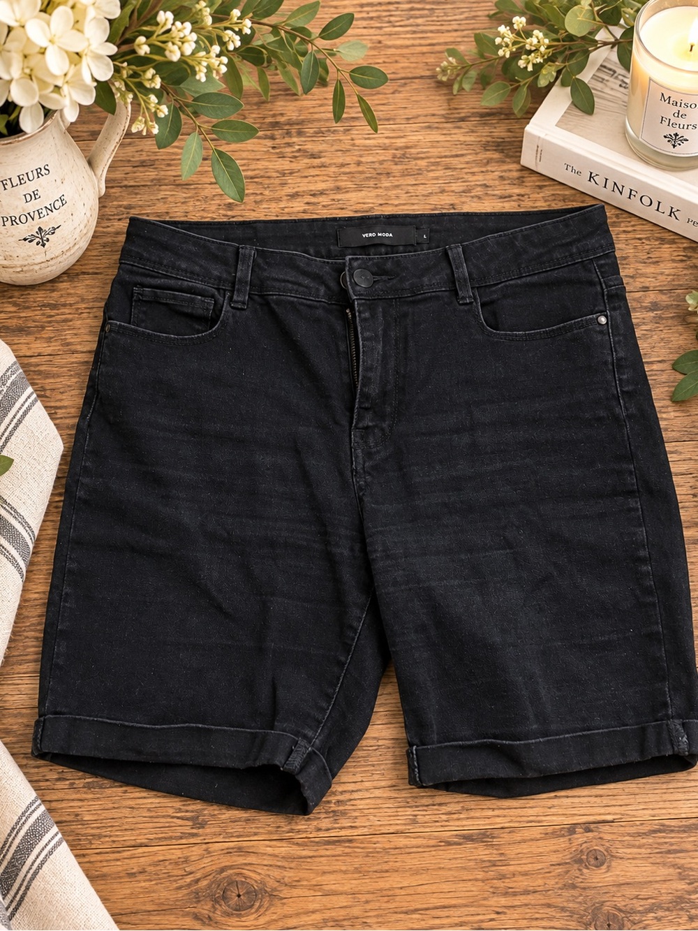 Vero Moda Black Denim Men's Jean Shorts